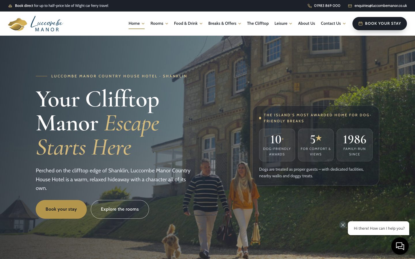 Luccombe Manor website, built by Media House Agency